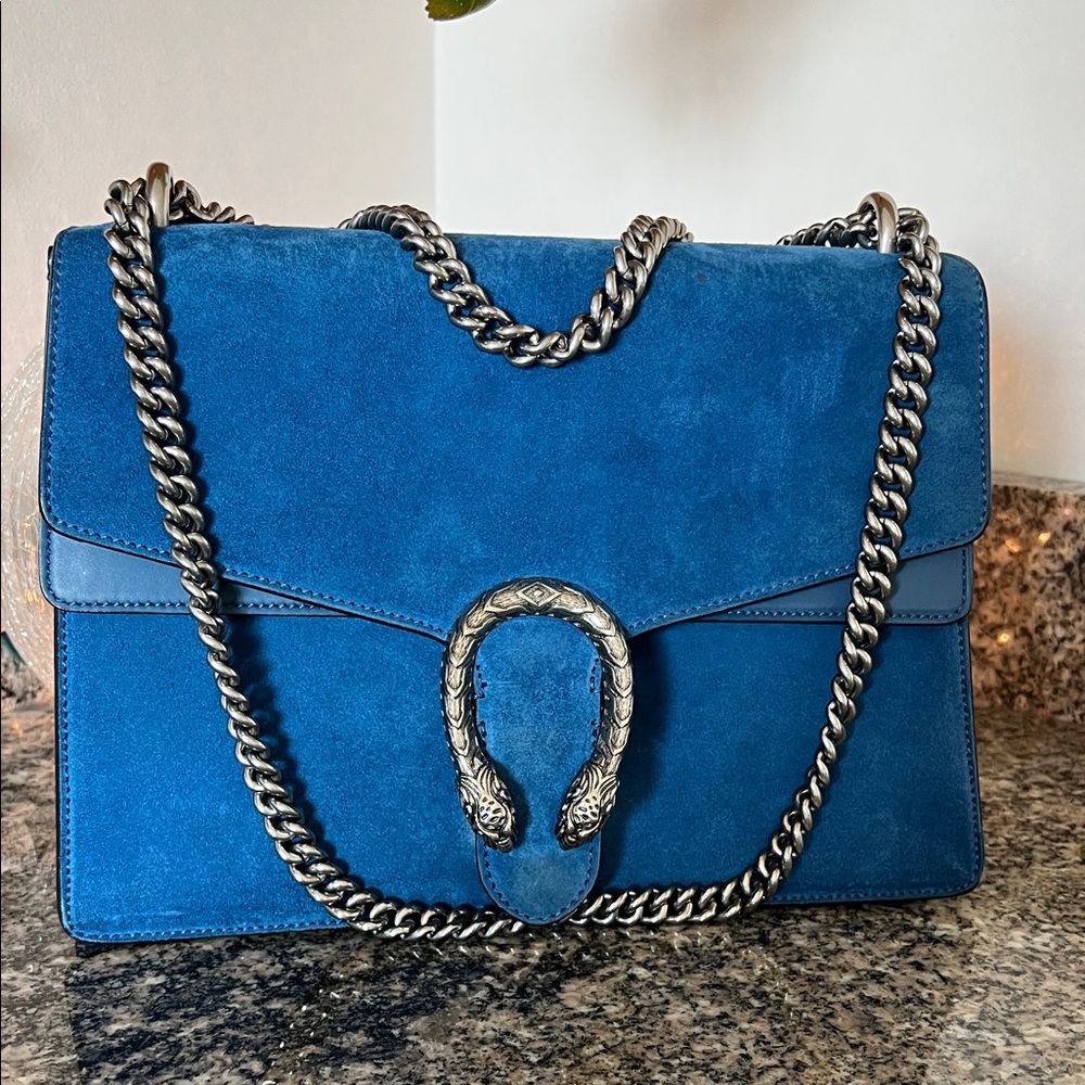 Gucci Dionysus Royal Blue Velvet Purse